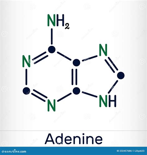 Adenine, Ade Molecule. it is Purine Nucleobase, Fundamental Unit of the Genetic Code in DNA and ...