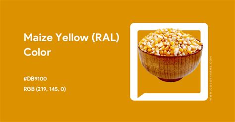 Maize Yellow (RAL) color hex code is #DB9100