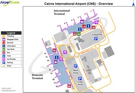 Cairns - Cairns International (CNS) Airport Terminal Map - Overview ...