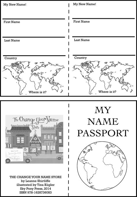 Downloadable Printable Passport Template - Portal Tutorials