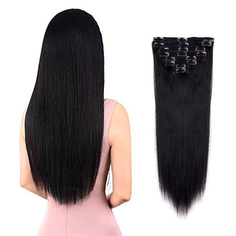 LELINTA 18pcs 14" 16" 18" 20" 22" Clip in Hair Extensions Remy Human ...