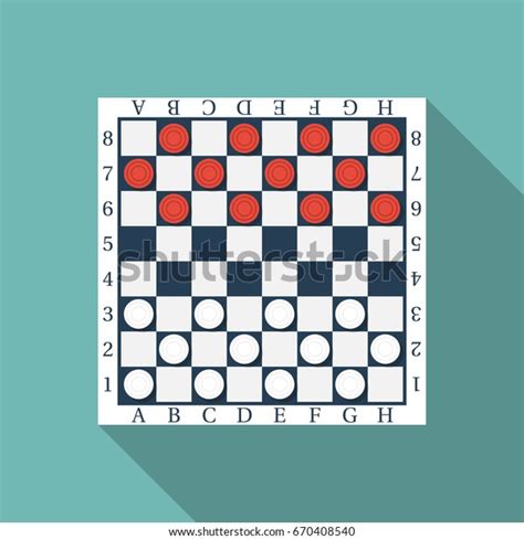 Board Checkers Classic Checkers Flat Style Stock Vector (Royalty Free ...