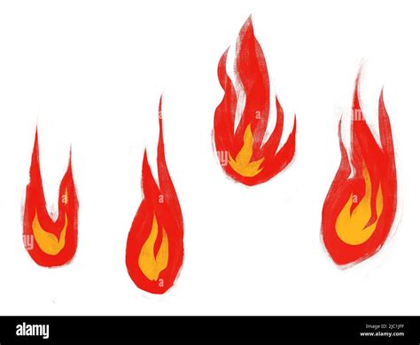 set with flame ball, Fire effect clip art, for design, game art ...