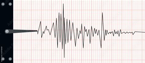 Earthquake seismic waves seismograph graph paper. Vibration measurement ...