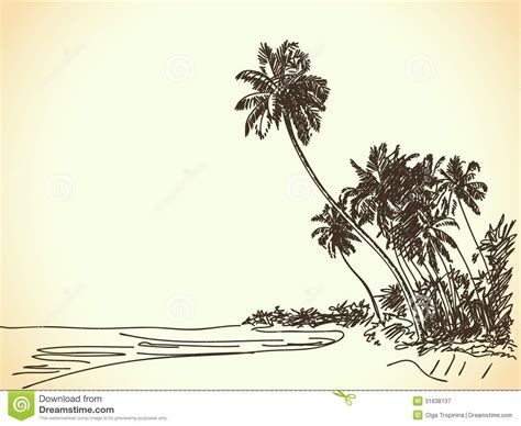 Palm Tree Beach Drawing at GetDrawings | Free download