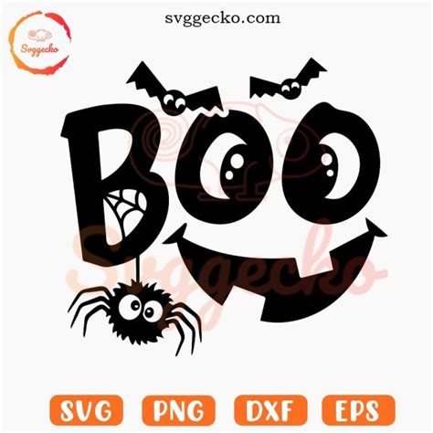 Boo SVG, Funny Halloween SVG PNG For Kids - Gecko