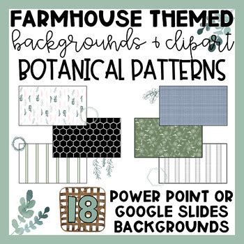 Modern Farmhouse Themes Botanical Slide Backgrounds & Clip Art | Google ...