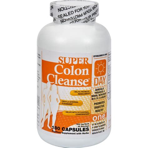 Health Plus Super Colon Cleanse Day Formula - 180 Capsules # ...