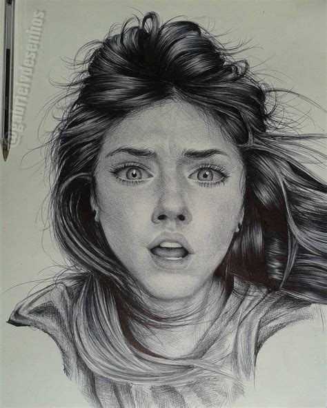 Black and White Realistic Ballpoint Pen Drawings | Ritratti, Disegni ...