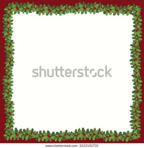 Holly Garland Frame Border Vector Illustration Stock Vector (Royalty Free) 2222142735 | Shutterstock