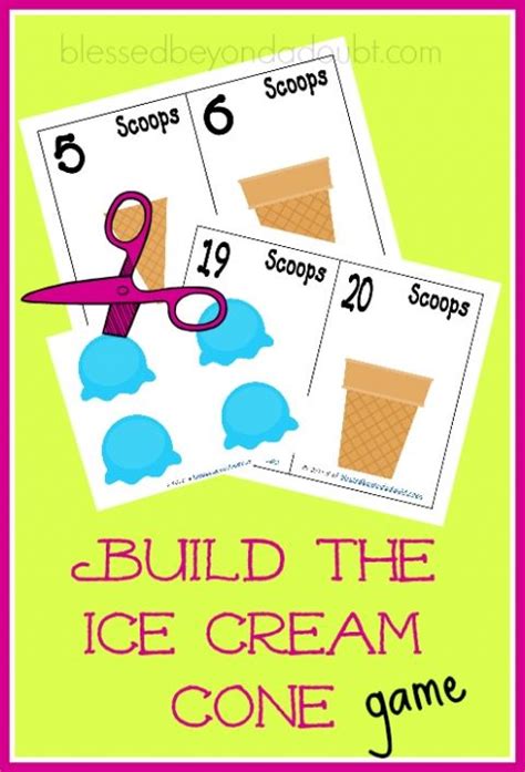 Build the Ice Cream Cone Math Game| It's FREE! | Math games, Ice cream cone, Free math printables