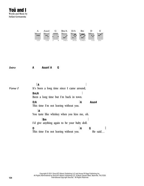 You And I by Lady Gaga - Guitar Chords/Lyrics - Guitar Instructor