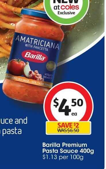 Barilla Premium Pasta Sauce Offer at Coles - 1Catalogue.com.au