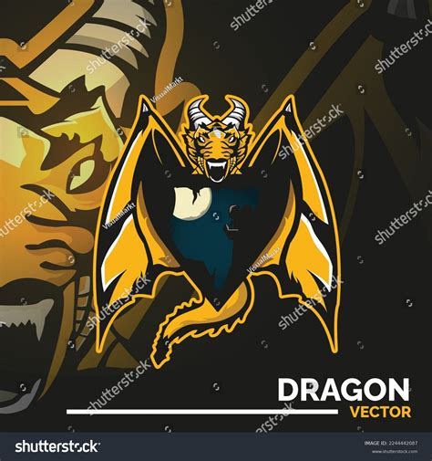 Wild Yellow Dragon Mascot Logo Stock Vector (Royalty Free) 2244442087 ...