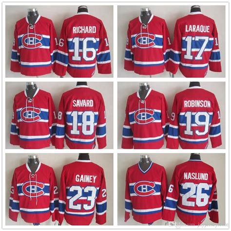 2020 Montreal Canadiens Jerseys CCM Old Time Ice Hockey 16 Henri Richard 18 Serge Savard 19 ...