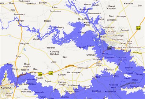 a map showing the location of several water sources