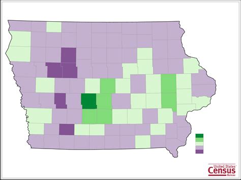 Iowa County Population Change Map Free Download