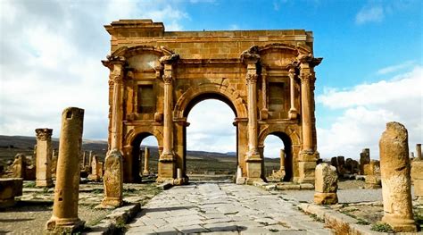 Arch of Trajan – Roman Triumphal Arch in Timgad Algeria