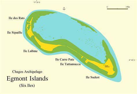 Map of Egmont Islands or Six Iles in the Chagos Archipelago | Chagos archipelago, Archipelago ...