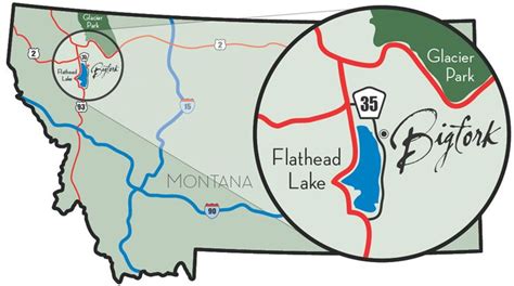 Bigfork, MT Flathead Valley Chamber Map | Montana lakes, Bigfork, Montana