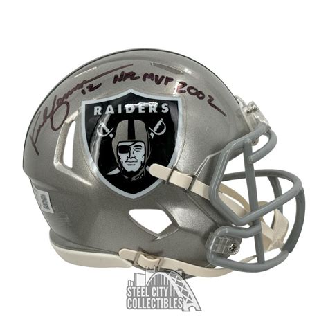 Rich Gannon MVP 2002 Autographed Oakland Flash Mini Football Helmet - BAS | Steel City Collectibles