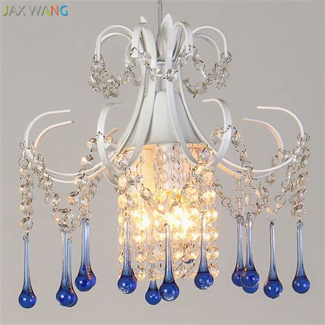 European Style Creative Minimalist Blue/pink Crystal Chandeliers Iron Chandelier for Living Room ...