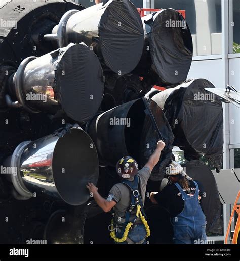 Hawthorne CA. 20th Aug, 2016. SpaceX first Falcon 9 rocket that launch ...