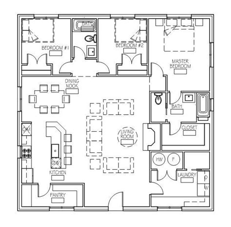 the floor plan for a two bedroom apartment with an attached kitchen, living room and dining area