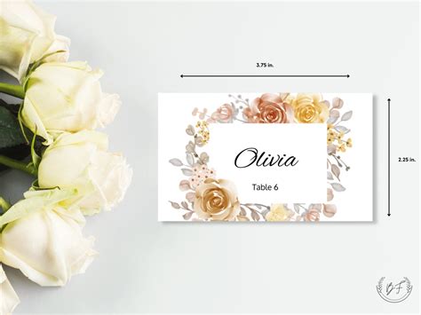 Name Cards Wedding Template Name Card Template for Wedding - Etsy