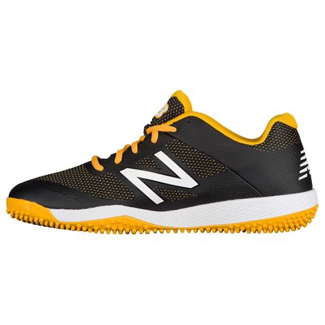 new balance men's t4040v4 turf baseball shoe, black/yellow, 6.5 d us - Walmart.com - Walmart.com