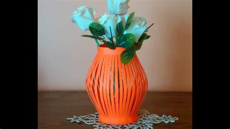 DIY paper vase . How to make a paper vase easily . - YouTube