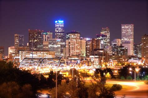 Denver Skyline at Night (Historical) - Free Stock Photo by Chance Buell on Stockvault.net