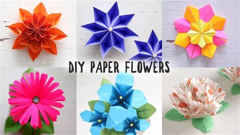 6 Easy DIY Paper Flowers - YouTube