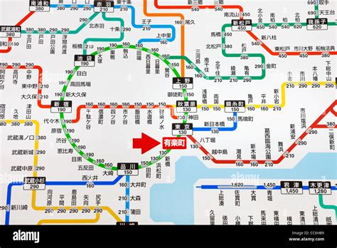 Japan, Tokyo, Tokyo JR (Japan Railways) Train System Map Stock Photo ...