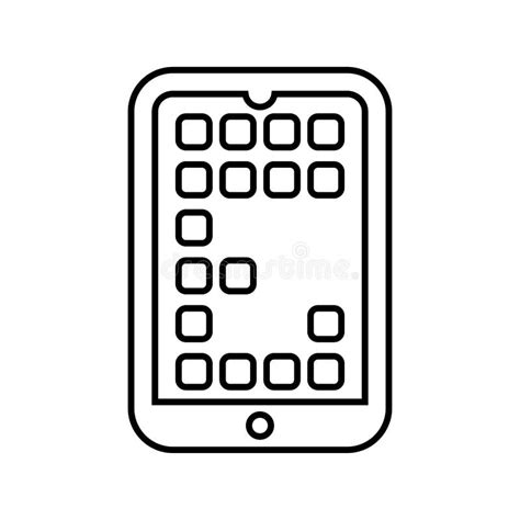 App, Apps, Mobile Outline Icon. Line Art Vector Stock Illustration - Illustration of application ...