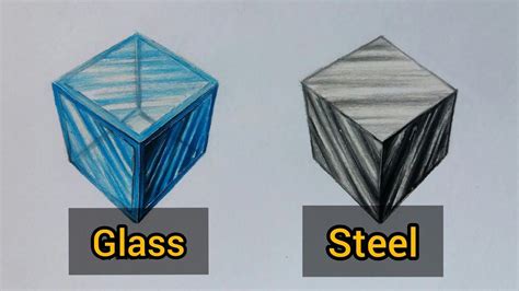 Glass and Steel rendering | by colors | Hand art drawing, Texture drawing, Drawing markers