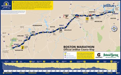 Boston Marathon Route Map | Color 2018