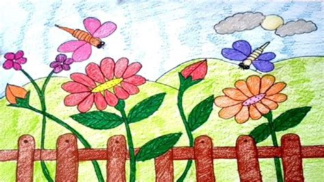 Simple Flower Garden Flower Drawing Easy For Kids - Draw-puke