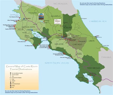 Costa Rica hotel map