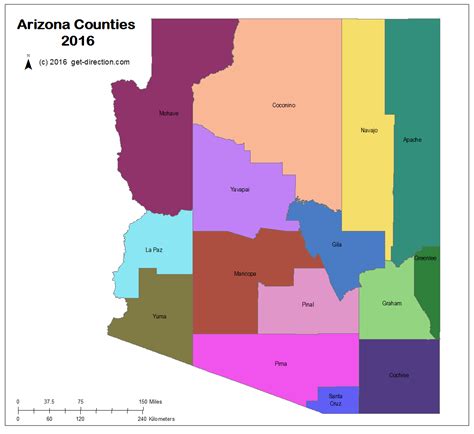 Map of Arizona Counties