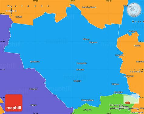 Political Simple Map of Coonamble