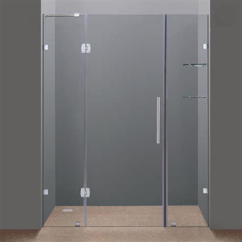 Aston Soleil 75" x 60" Completely Frameless Hinged Shower Door with Glass Shelves & Reviews ...