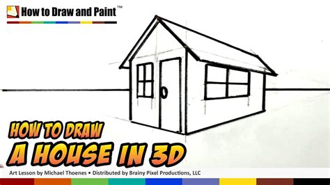 How to Draw a House in 3D for Kids - Art for Kids - Easy Things to Draw ...