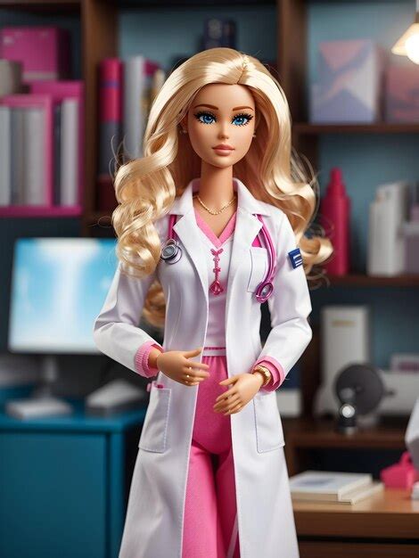 Premium AI Image | barbie_in_doctor in lab _outfit