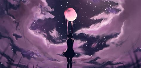 Anime, Original, Cloud, Girl, Pink, Star, HD wallpaper | Peakpx