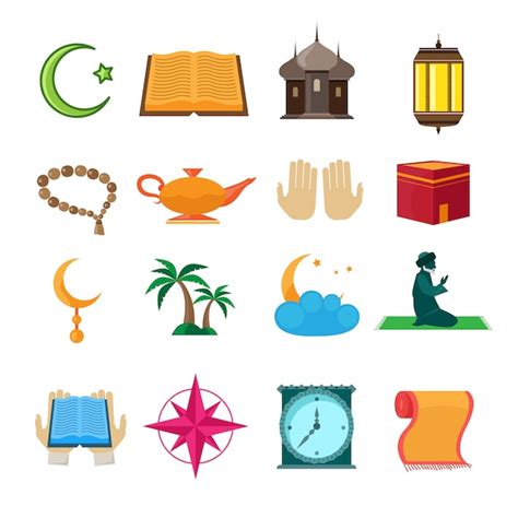 Premium Vector | Islam icons set