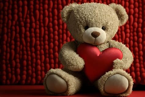 Premium Photo | Teddy bear with red heart. valentine's day concept