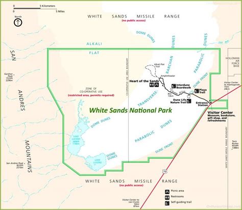 White Sands Visitor Map - Ontheworldmap.com