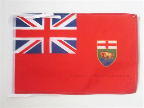 MANITOBA FLAG 18'' x 12'' cords - CANADA - CANADIAN REGION OF MANITOBA ...