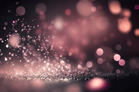 Premium AI Image | Pink glitters are falling on a black background